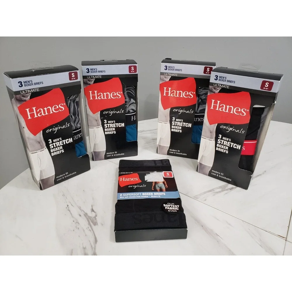 14‎ PAIRS - Hanes Men's Ultimate Stretch Boxer Briefs Size Small 28-30 NWT
